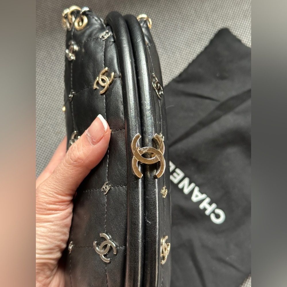 Chanel 2007 Black Punk Clutch Quilted Aged Calfskin with Gold Silver Hardware - Picture 2 of 10